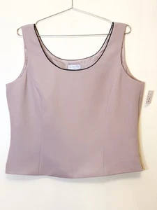 New Sz Extra Large US 16 ❤️ Tahari ASL Beige Women Lined Tank Top Office 21x21” - Picture 1 of 6
