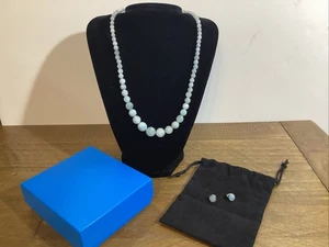 Minenfund von Jay King DTR 925 Sterling eisblau Halskette mit passenden Ohrringen - Bild 1 von 8