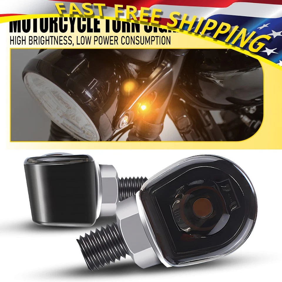 Señales de giro luces intermitentes indicador universal ámbar motocicleta LED mini EE. UU. Foto 1 de 4