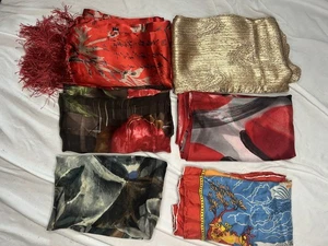 Mixed Brands scarf Lot Of 6 Assorted Sizes And Prints - Picture 1 of 8