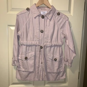 zara kids Linen jacket-size 11/12, Light Dusty Pink Sleeve 17”. Length 24. - Picture 1 of 11