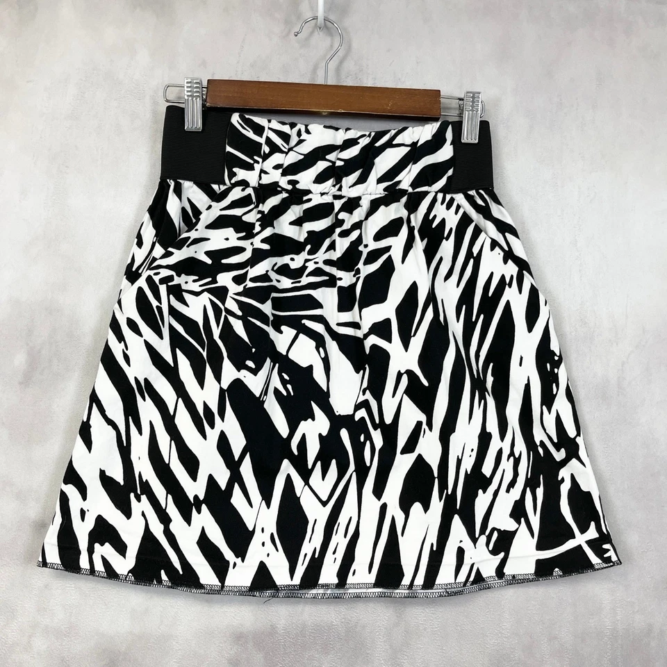 Falda A Byer Mujer Pequeña Negra Blanca Gráfica Mini Algodón Spandex Preppy Y2K Foto 1 de 4