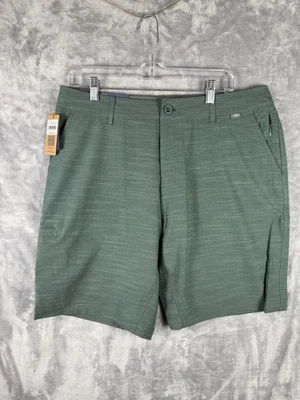 NUEVO PANTALÓN CORTO DE PESCA CHINO HÍBRIDO AFTCO 365 Para hombres 34 CARGO 9" Verde Pato $65 Foto 1 de 3