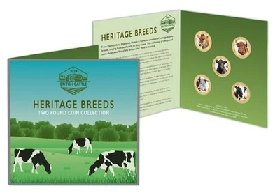 Brand New 2024 £2 Coin Collection The Heritage Cattle Breeds Colour £2 Coins - Image 1 of 2