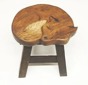 SLEEPING FOX FOOTSTOOL - FOX FOOT STOOL - Picture 1 of 1