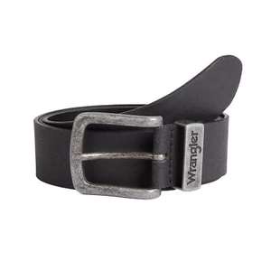 Wrangler Jeans Cinturón de cuero Basic Metal Loop nuevo 100% cuero de vaca negro 40 mm - Imagen 1 de 2