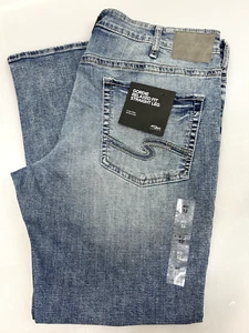 NEW Mens Silver Jeans Zac Men’s 40x32 Relaxed Fit INDIGO Straight Leg Comfort - Picture 1 of 6