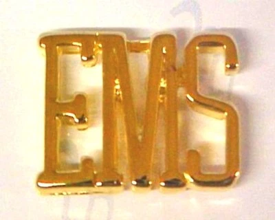EMS Lapel Collar Pin Tac Cut Out Letters Large Gold Plated Prestige Medical New - Image 1 of 4
