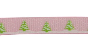 Cinta de árbol de Navidad y nieve Grosgrain, rosa, aplicación. 10 mm x 5 años - Imagen 1 de 1