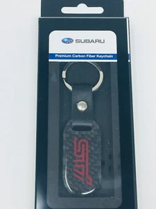 STI Logo Carbon Fiber Keychain Fob Impreza Legacy Outback OEM Genuine WR - Picture 1 of 12