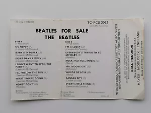 THE BEATLES FOR SALE ORIGINAL 1970 UK TAPE CASSETTE 1ST ISSUE - Picture 1 of 12