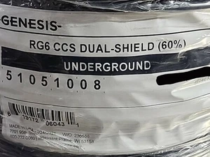 Cable coaxial Honeywell Genesis 5105 RG-6/U CATV subterráneo húmedo UV negro/100 ft - Imagen 1 de 11