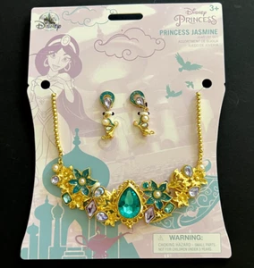 Authentisches Disney Jasmin Modeschmuck Set Kinder Aladdin Halskette Ohrringe Neu mit Etikett - Bild 1 von 6