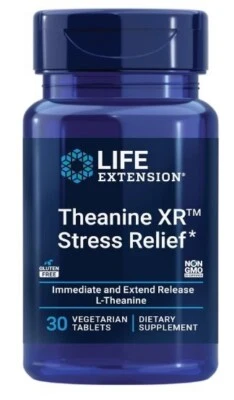 Life Extension Teanina XR Alivio del Estrés Respuesta Calma al Estrés Diurno 30 VCap Foto 1 de 4