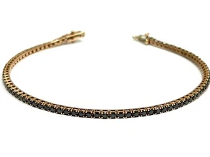 Bracciale TENNIS diamanti neri 4.80 ct in oro rosa 18 kt - 8.5 grammi - 21 cm - Imagen 1 de 11