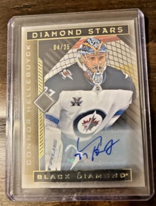 2021-22 UD Black Diamond Connor Hellebuyck Diamond Stars 4/25 Auto - Picture 1 of 2