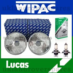 LAND ROVER DEFENDER 110 CRYSTAL CLEAR HEADLIGHTS + LUCAS XENON +50% BULBS - Picture 1 of 5