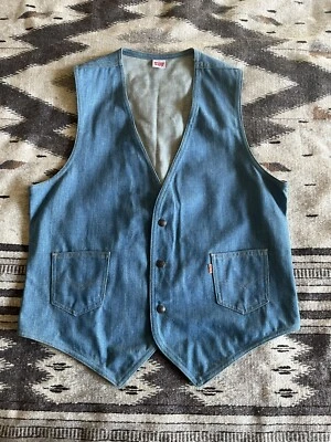 Vintage Levi's Orange Tab Denim Vest Size M 70's 80's Made In USA 100% Cotton - Image 1 of 4