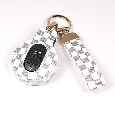 Funda Llavero Inteligente Para Mini Cooper Countryman Clubman Cuero Blanco 3 4 Botones Foto 1 de 4