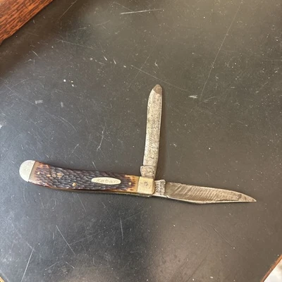 Винтажный траппер Kabar 1001 США Delrin с 2 лезвиями S16 - Изображение 1 из 4