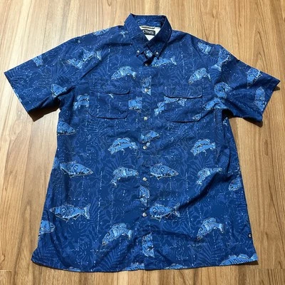 Camisa de Pesca Chaps Talla L Manga Corta Abotonada Ventilada Poliéster Secado Rápido Foto 1 de 4