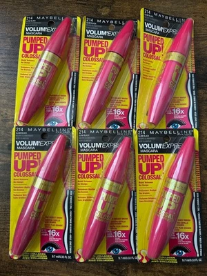 Тушь для ресниц Maybelline Colossal Volume Express Pumped Up, 214 гламурная черная упаковка 6 шт. - Изображение 1 из 3