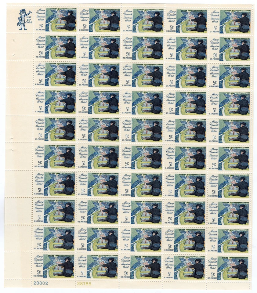 Scott #1322 Mary Cassatt Sheet of 50 Stamps - MNH P#28802-28785 LL - Image 1 of 1