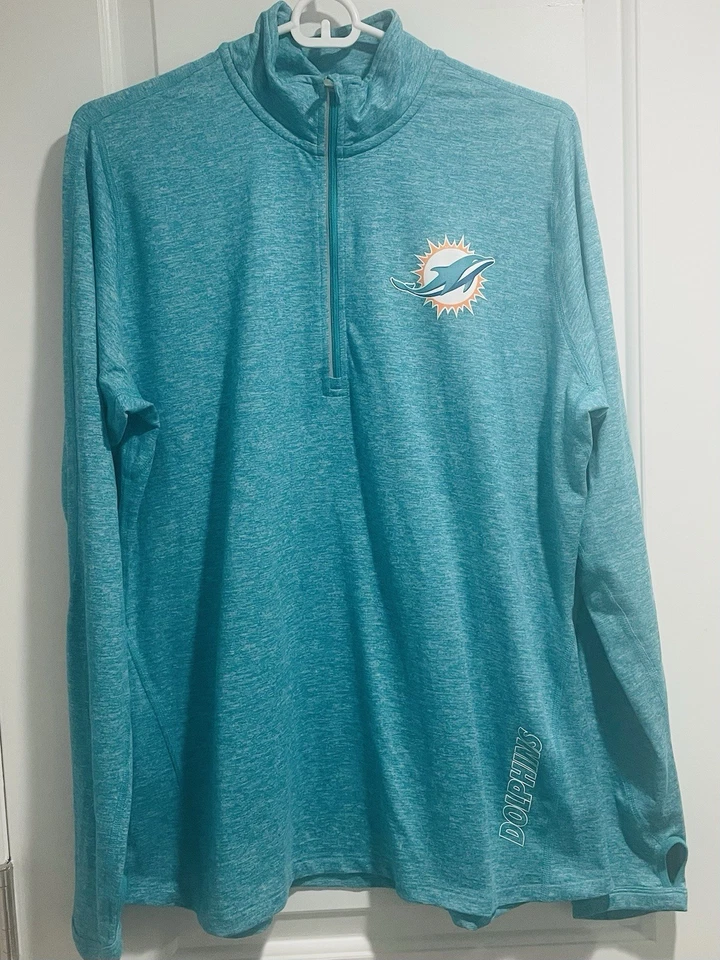 Miami Dolphins NFL 套衫 1/4 拉链女式 XL 码 — 第 1/4 张图片