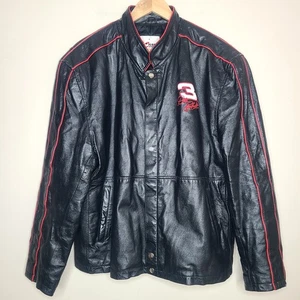 Vtg Chase Dale Earnhardt Sr. Leather Jacket Mens L Black The Intimidator #3  - Picture 1 of 9