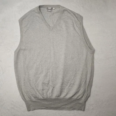 Peter Millar Suéter Chaleco Para Hombres Grande Gris Cuello en V Lujo Mezcla Cachemira Golf Trabajo Foto 1 de 4
