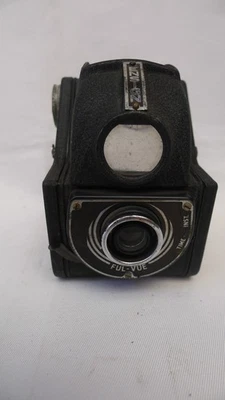 Vintage 1940s Prop Ensign Ful-Vue Black 120 Film Camera Original Fitted Case - Image 1 of 4