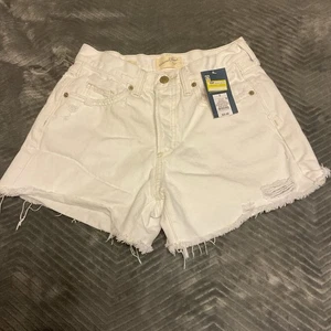 Universal Thread Boyfriend Shorts Womens Denim Pockets Raw Hem White Size 0 - Picture 1 of 6