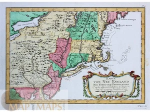Lake Ontario, Delaware Bay, Penobscot Bay, antike Karte New York - Bellin 1757 - Bild 1 von 6
