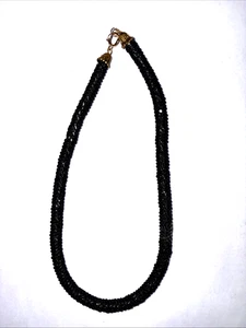 Bellissima Collana Girocollo Vintage 15-1/2" Semi Perline Corda Nera - Foto 1 di 3