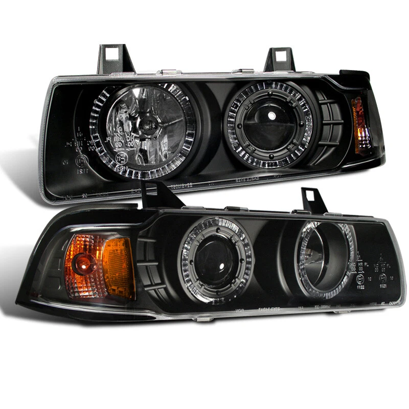 CG Fit BMW 3 Series E36 92-98 2 Dr Projector Headlight G2 Halo Black Clear Foto 1 de 1