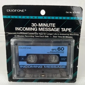 Radio Shack DUOFONE 30 min répondeur entrant ruban message #43-410 NOS - Photo 1/7