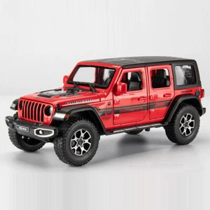 Modellino auto 1:22 Jeep Wrangler Rubicon pressofuso giocattolo con luce suono rosso - Foto 1 di 5