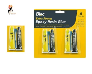 EPOXY RESIN GLUE 6 Piece EXTRA STRONG Repair Adhesive Kit Hardener DIY0534 UK - Picture 1 of 3