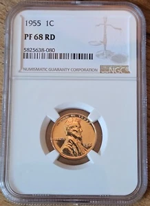 1955 Lincoln Proof Cent: Exceptional NGC Proof 68 Red ~ Free Shipping - Picture 1 of 3