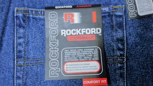 ** MEN'S XL Rockford Blue Comfort JEANS Duke. 50"waist 38" leg.100% cotton. - Picture 1 of 10