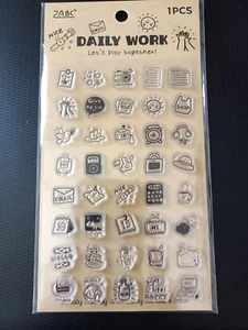 Set 40 Mini Clear Stamps niedliche Symbole für tägliche Arbeit Zum Selbermachen Scrapbooking Kartenherstellung - Bild 1 von 4