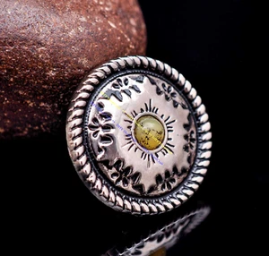 10X Silver Floral Engraved Leathercraft Horse Saddles Collar Hardware Concho 1" - Picture 1 of 9