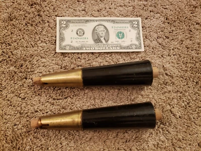 Vintage Pair of 7" Wood Tapered Mid Century Modern MCM 2 Tiered Table Riser Legs - Image 1 of 4