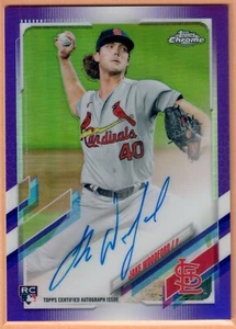 2021 Topps Chrome Jake Woodford Purple Refractor Auto Rookie RC #/250 Cardinals - Picture 1 of 2