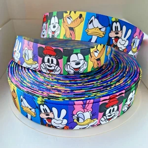 YARD DISNEY MICEKY MINNIE MOUSE PLUTO GROSGRAIN RIBBON CHARACTER CRAFT CAKE BOW - Picture 1 of 1