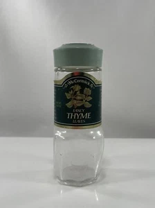 FANCY THYME LEAVES Vintage McCormick Spice Jar Bottle Sage Green Lid - Picture 1 of 5