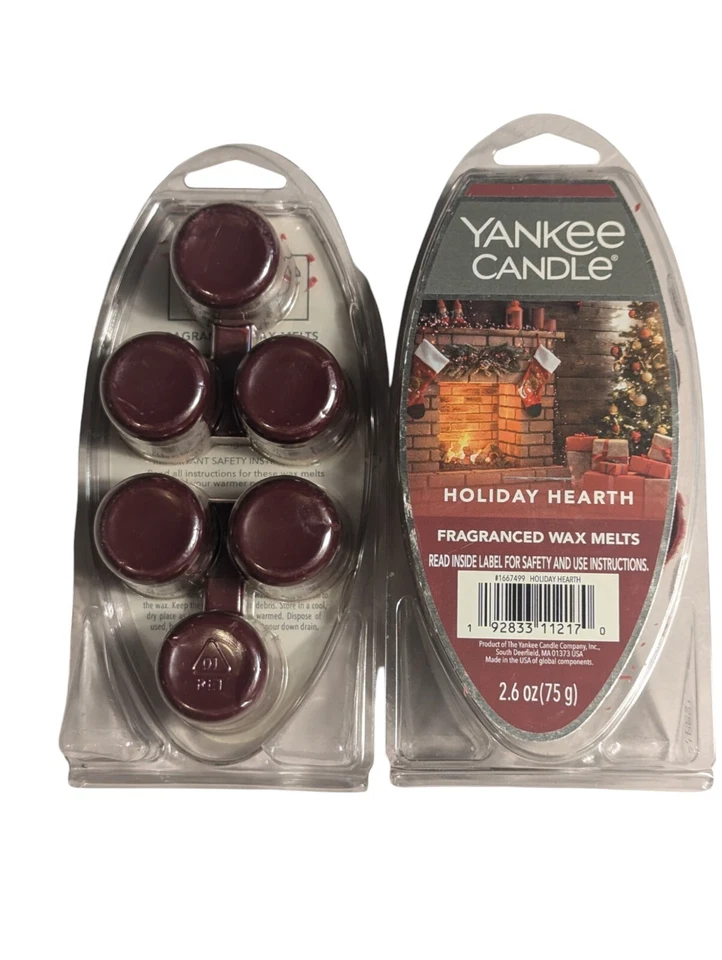 Lot Of 2 Yankee Candle HOLIDAY HEARTH Fragranced Wax Melts 2.6oz NEW - Image 1 of 1