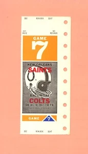 New Orleans Saints @ Baltimore Colts 12-10-1967 tickets INAUGURAL NFL SEASON MVP - Picture 1 of 2