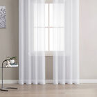 Voile Sheer Curtains White Gauze Drape Panel Natural Sheer Window Hanging 