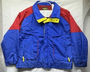 Vintage Osk Kosh B’Gosh rot blau gelb Colorblock 90er Windbreaker Jacke Erwachsene XXL - Bild 1 von 13
